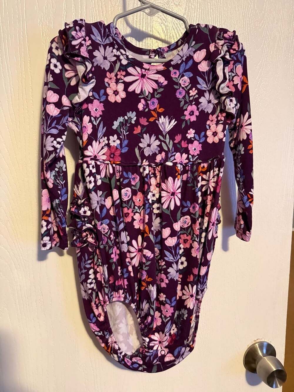 Little Sleepies Violet Meadow Long Sleeve Flutter Bubble Romper